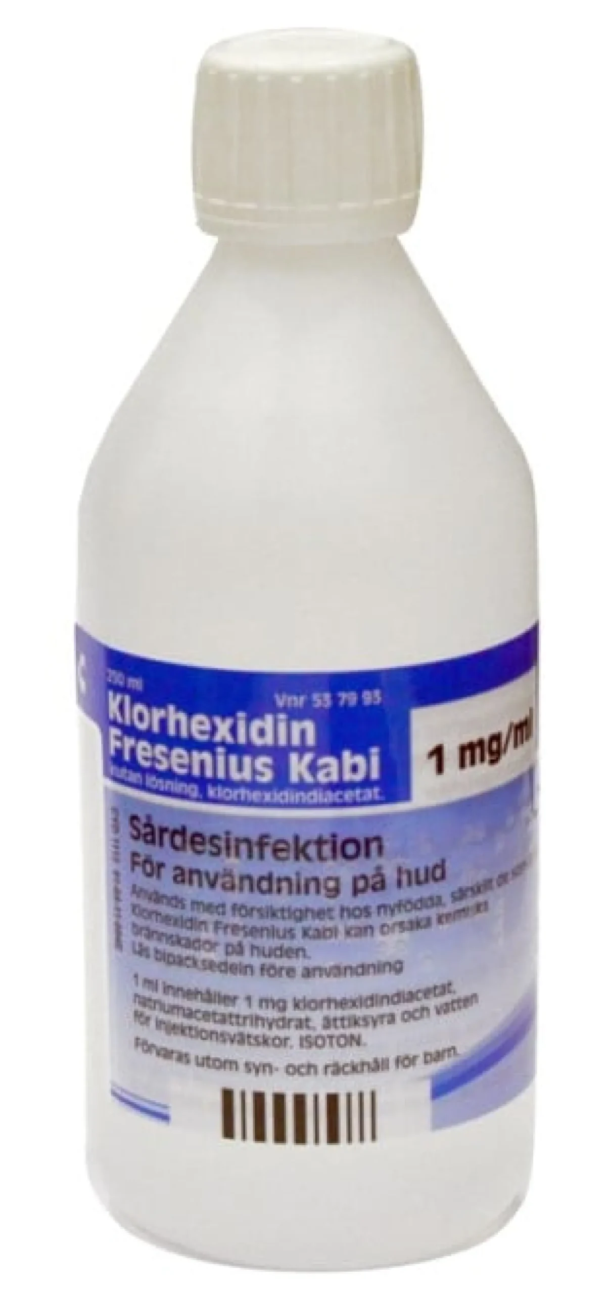 Klorhexidin Fresenius Kabi, kutan lösning 1 mg/ml, 250 ml