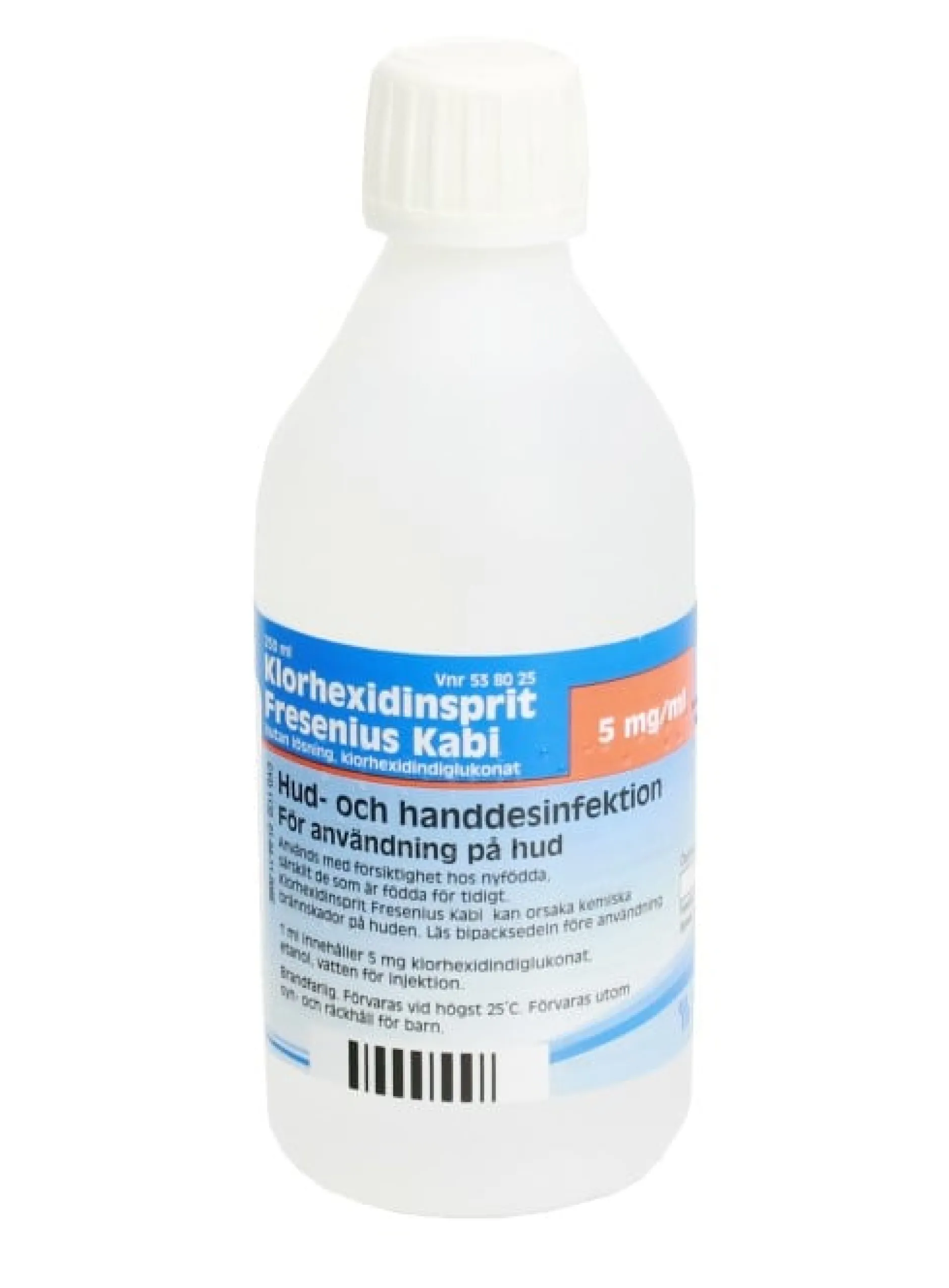 Klorhexidinsprit kutan lösning 5 mg/ml, 250 ml