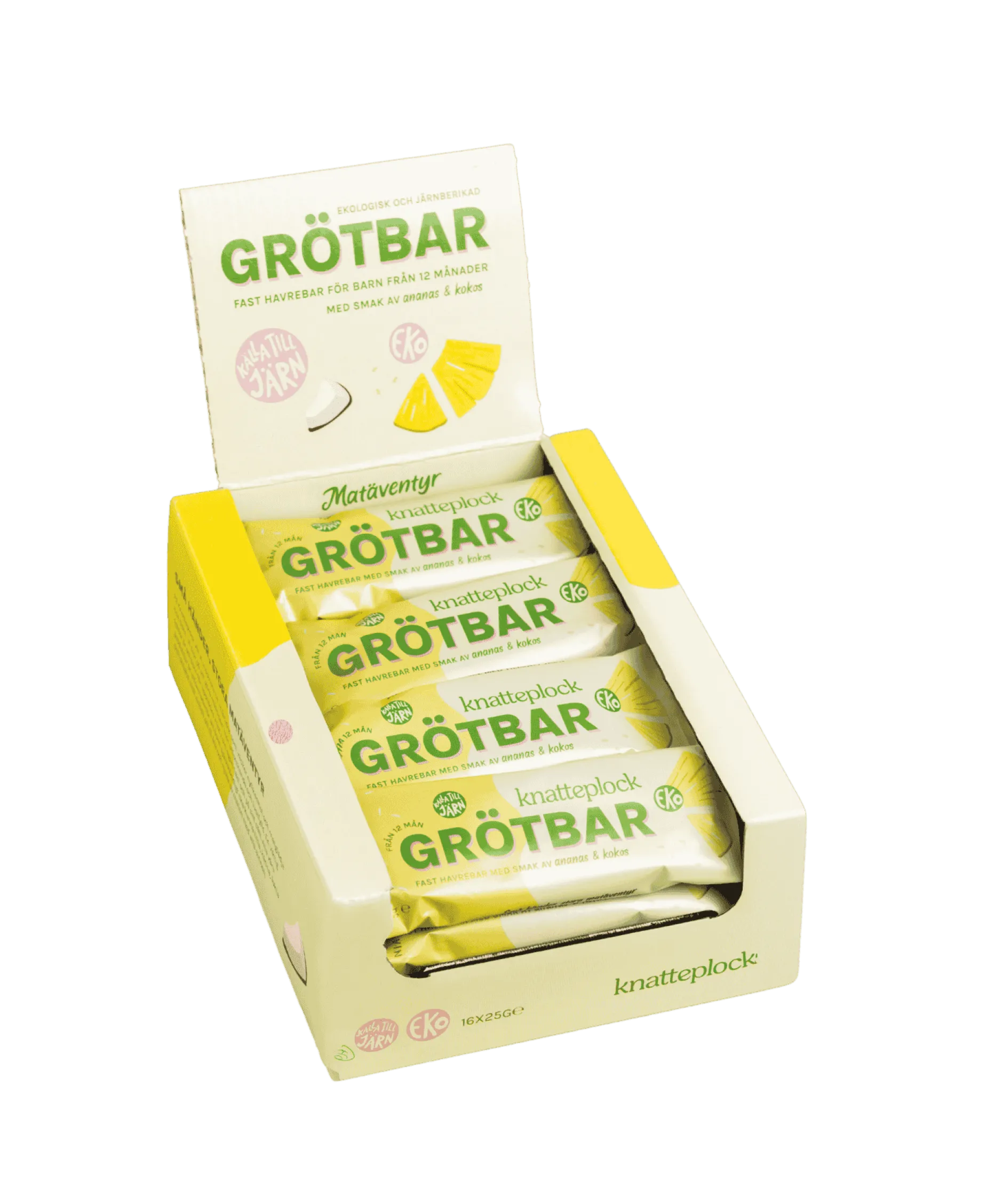 Knatteplock Grötbar Ananas & Kokos 16 st
