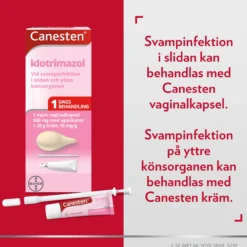Kombinationsförpackning Mjuk Vaginalkapsel 500mg 1 st + 20g Vaginalkräm 10mg/g