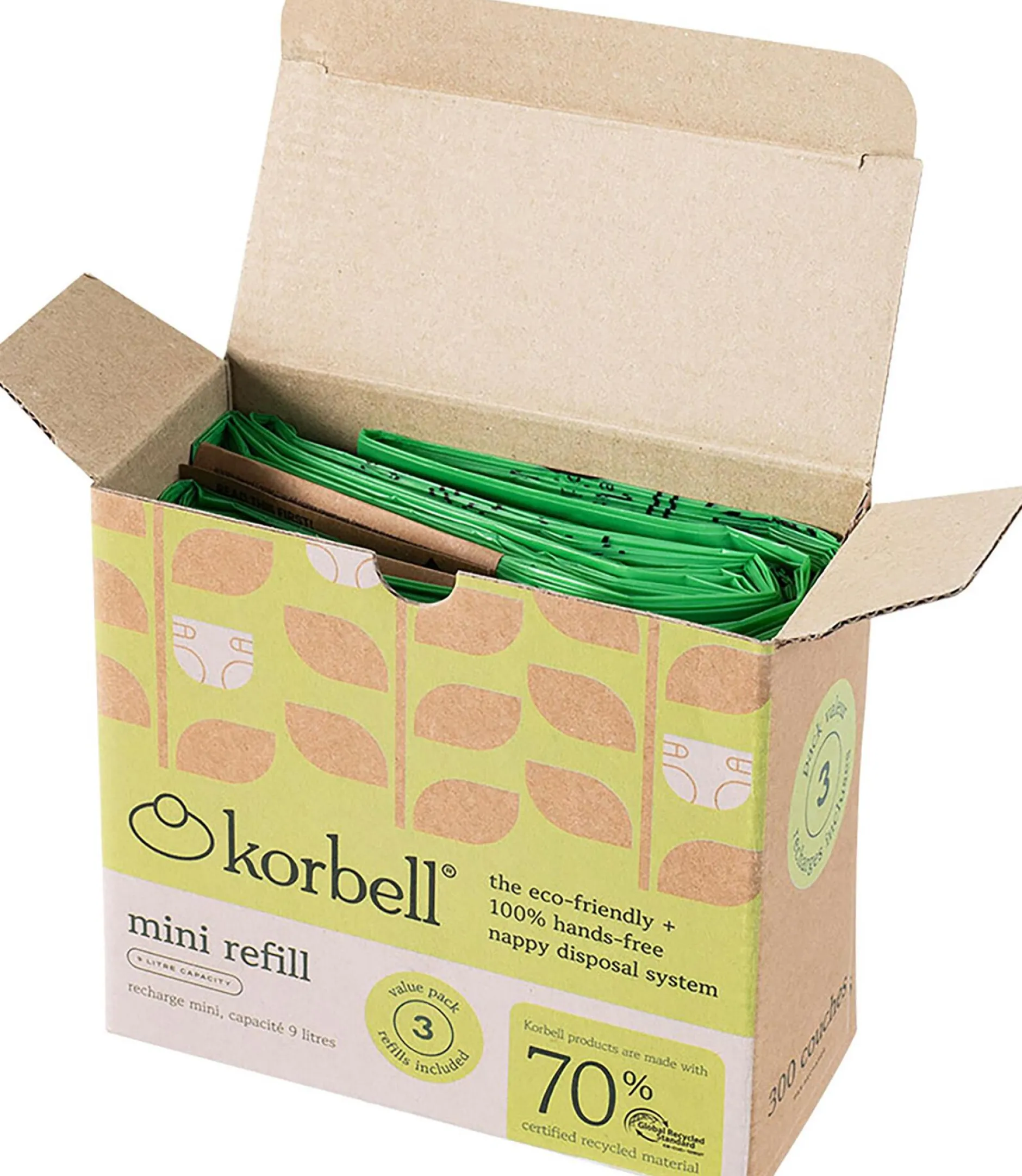 Korbell Mini Refill 3-pack GRS-certifierad