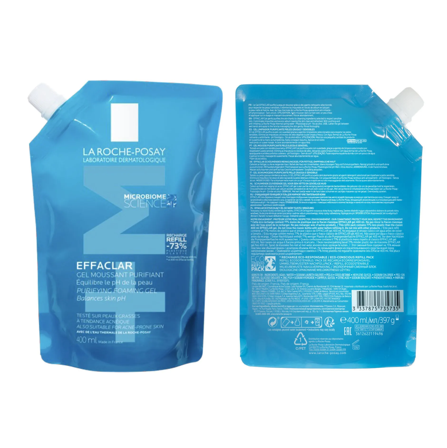 La Roche-Posay Effaclar +M Foam gel Refill 400 ml