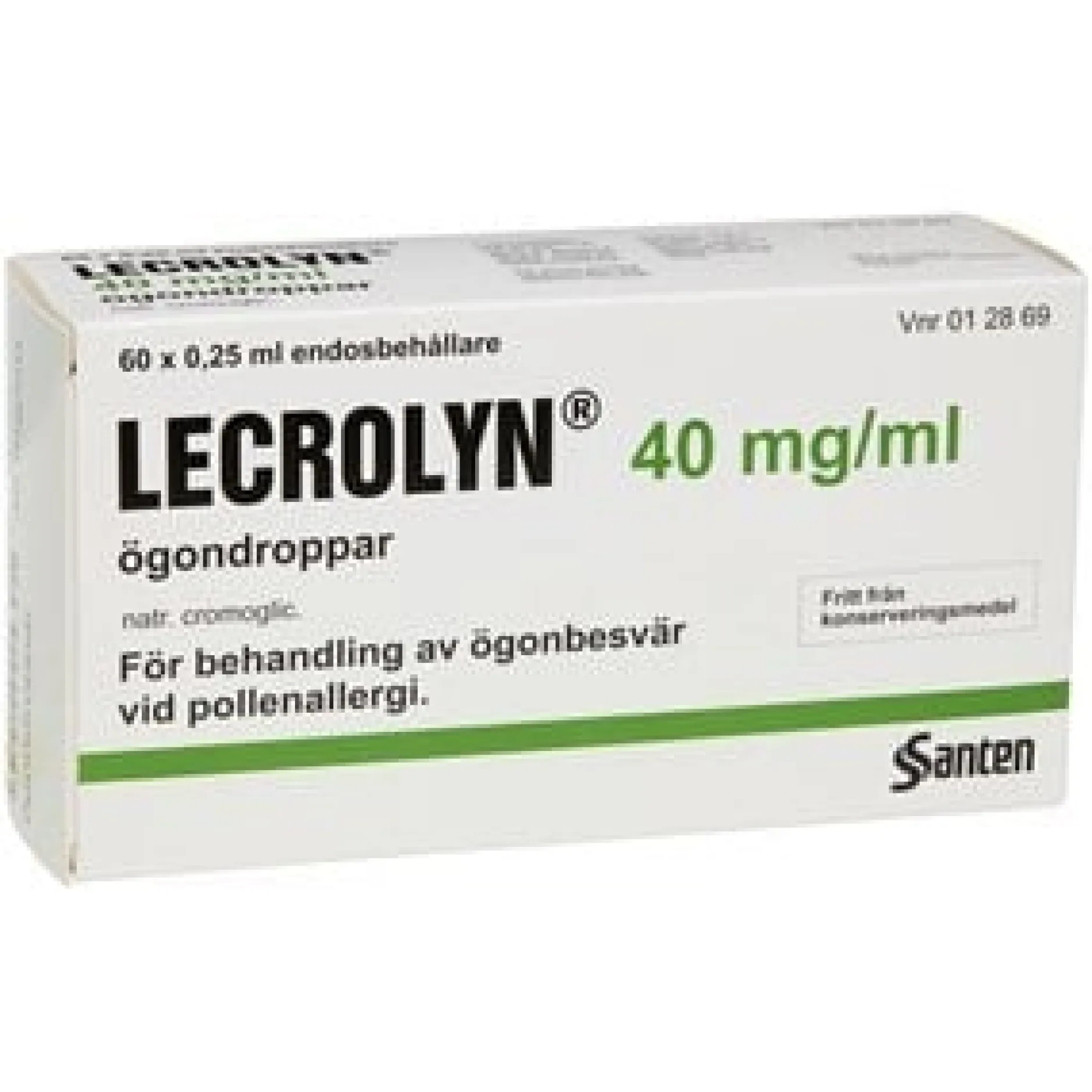 Lecrolyn Ögondroppar Endosbehållare 40 mg/ml 60 x 0,2 ml