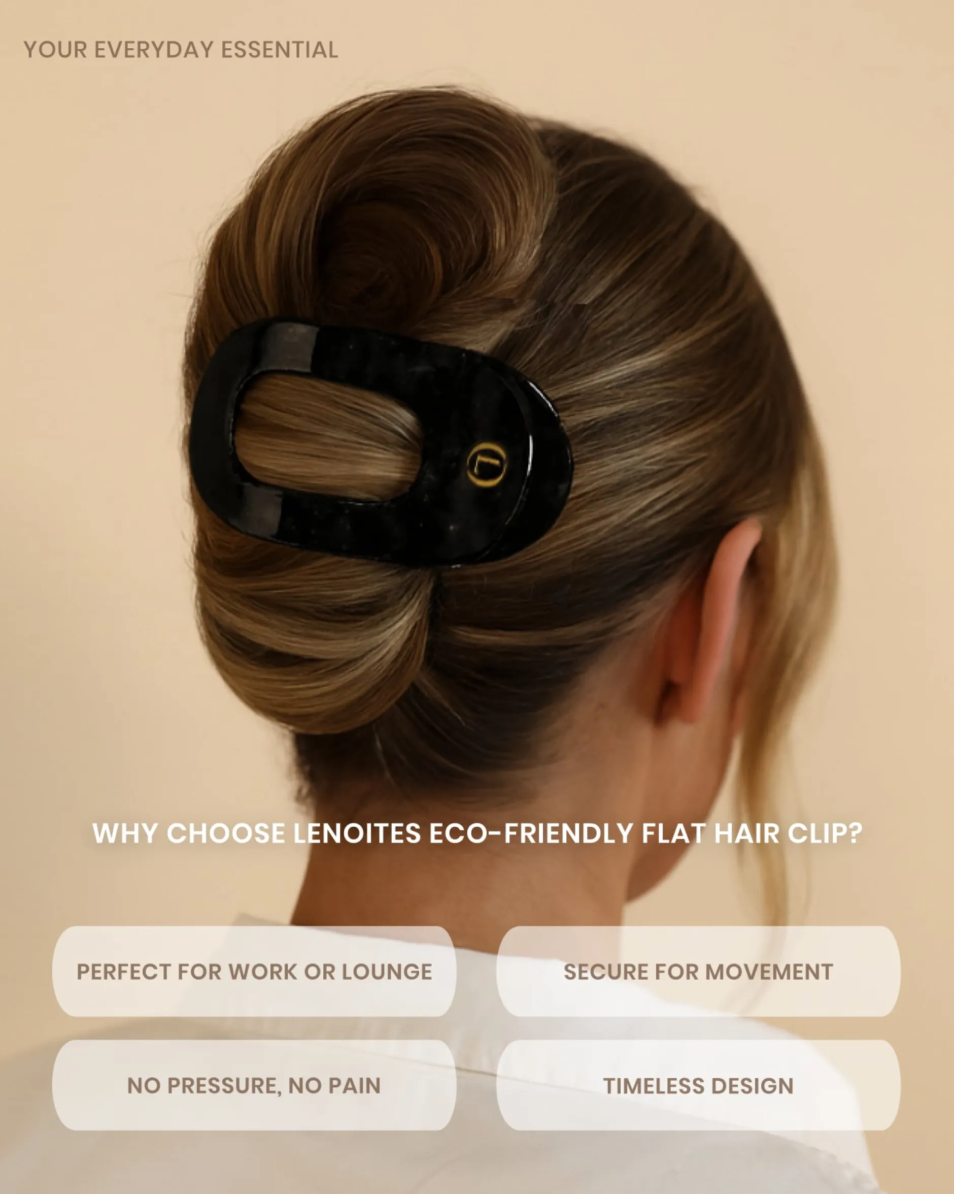 Lenoites Eco Friendly Flat Hair Clip Space Black