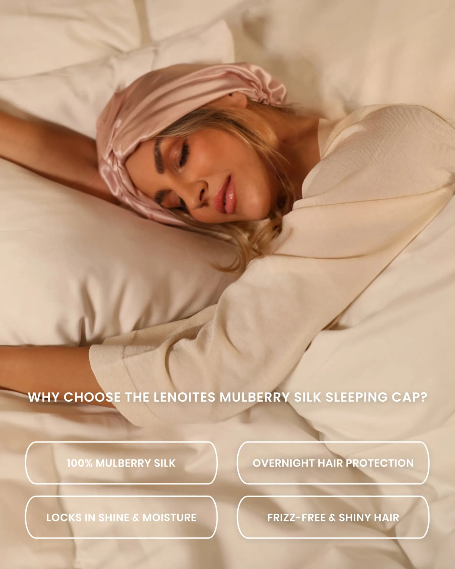 Lenoites Mulberry Silk Sleeping Cap
