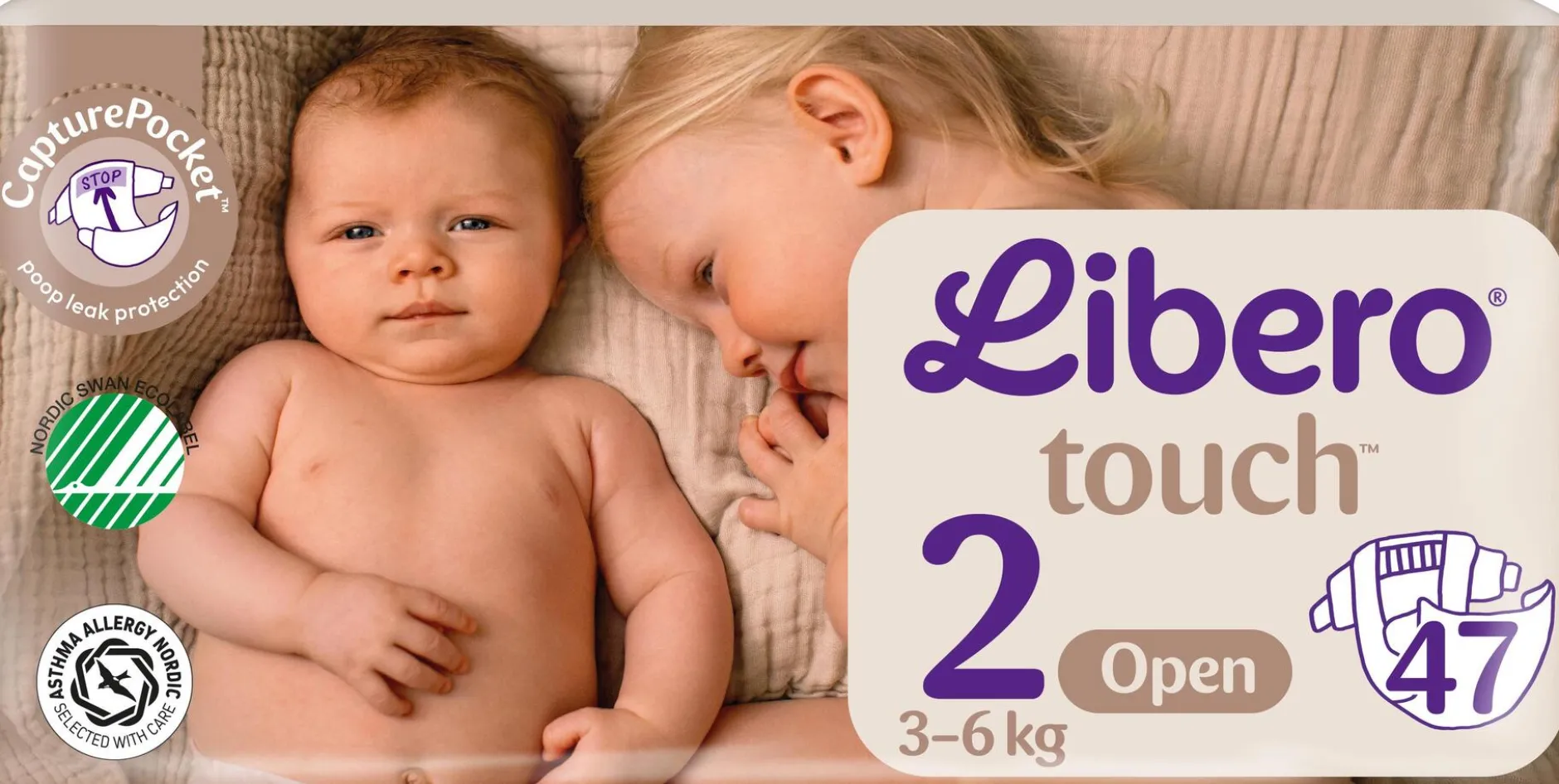 Libero Touch 2 Blöjor (3-6 kg) 47 st