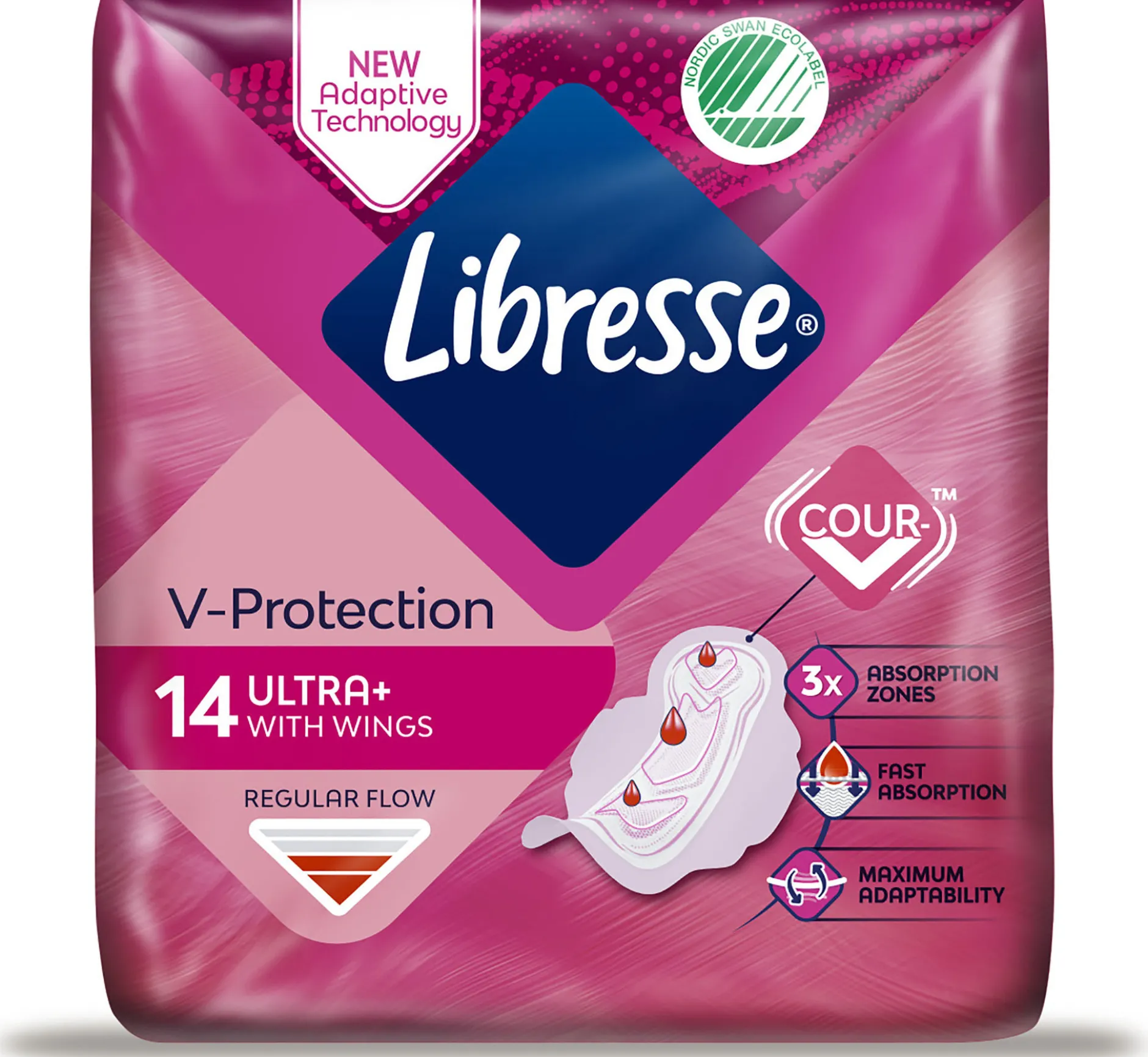 Libresse Freshness & Protection Ultra+ Wings Binda 14 st