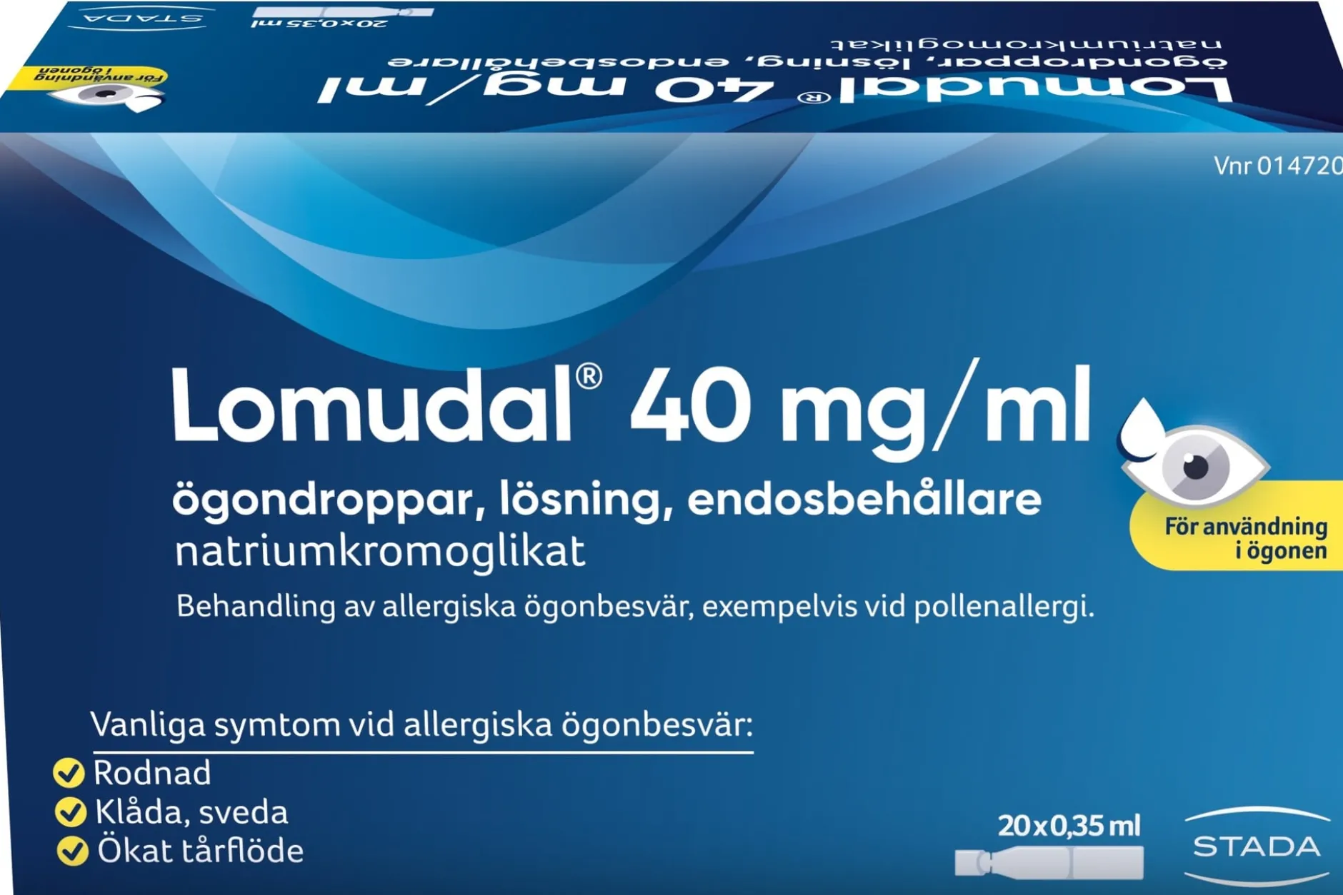 Lomudal Ögondroppar endosförpackning, 40 mg/ml, 0,35 ml x 20 st