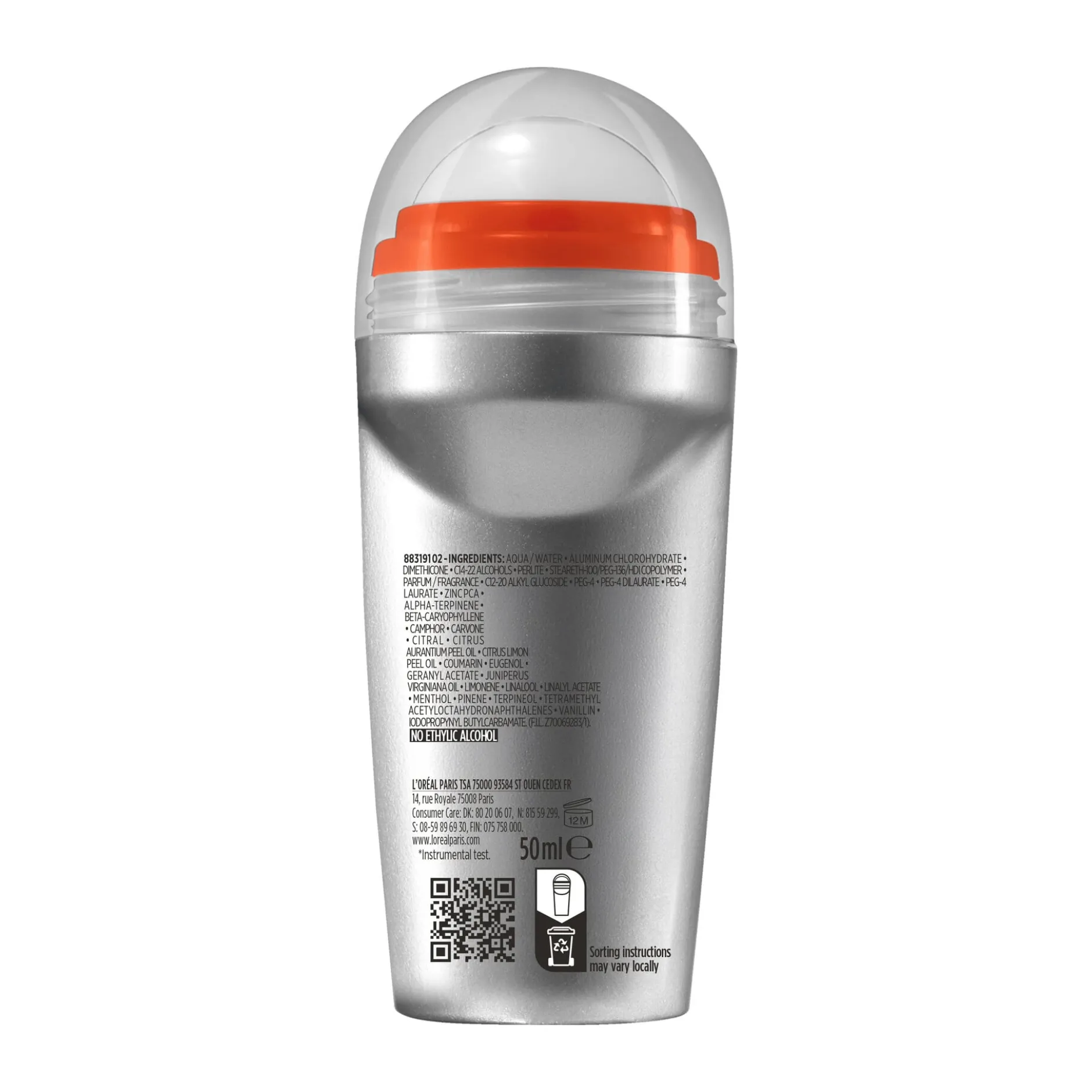 L'Oréal Paris Men Expert Invincible 96H Anti-Perspirant Deodorant Roll On för normal hud 50 ml