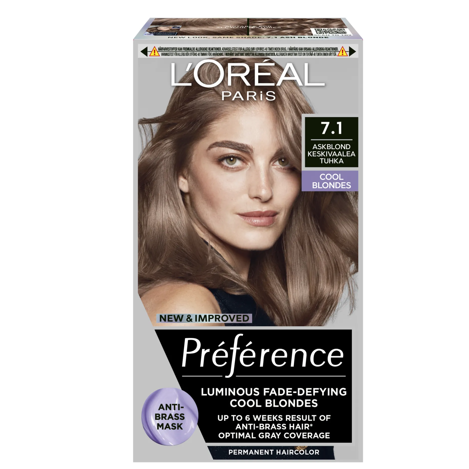 L'Oréal Paris Préférence Cool Blondes Permanent Hårfärg för normalt hår 7.1 Iceland 1 st