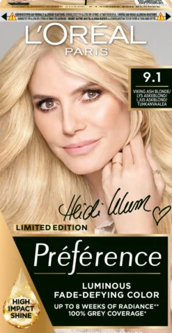 L'Oréal Paris Préférence Permanent Hårfärg för normalt hår 9.1 Viking Ash Blonde 1 pc