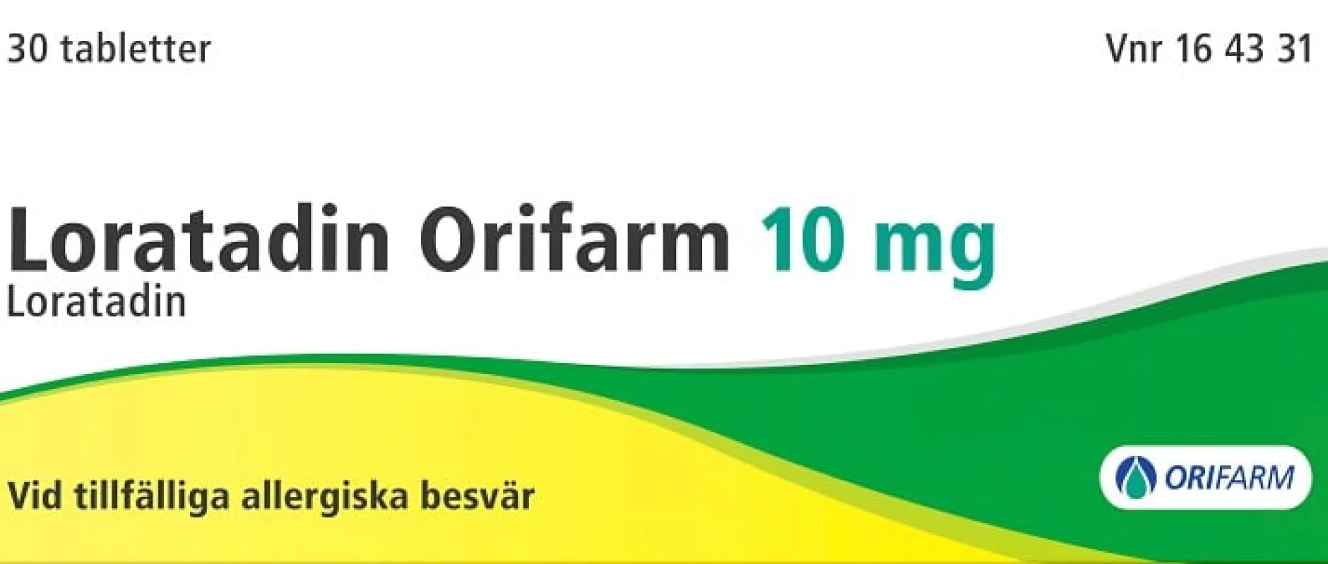 Loratadin Orifarm 10 mg Loratadin 30 tabletter