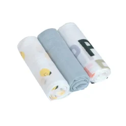 Lässig Mjuk Babyfilt L Happy Fruits Lemon 3-pack