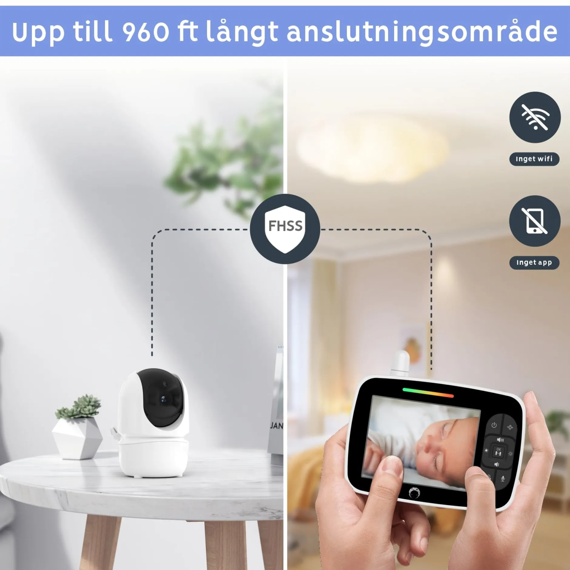 Luna Bambini Baby Monitor Classic med 3,5" färgskärm