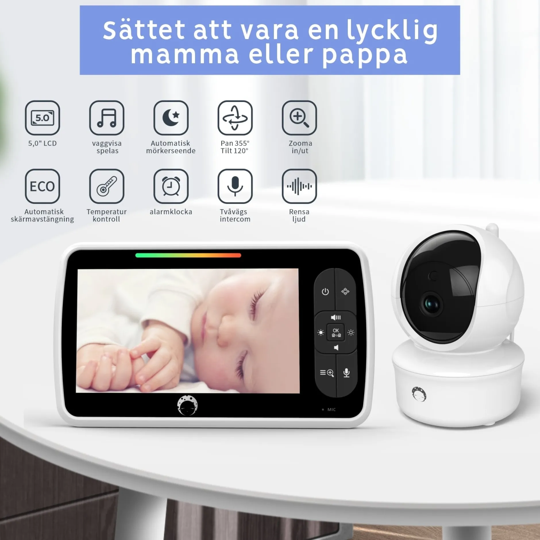 Luna Bambini Baby Prestige med 5" färgskärm