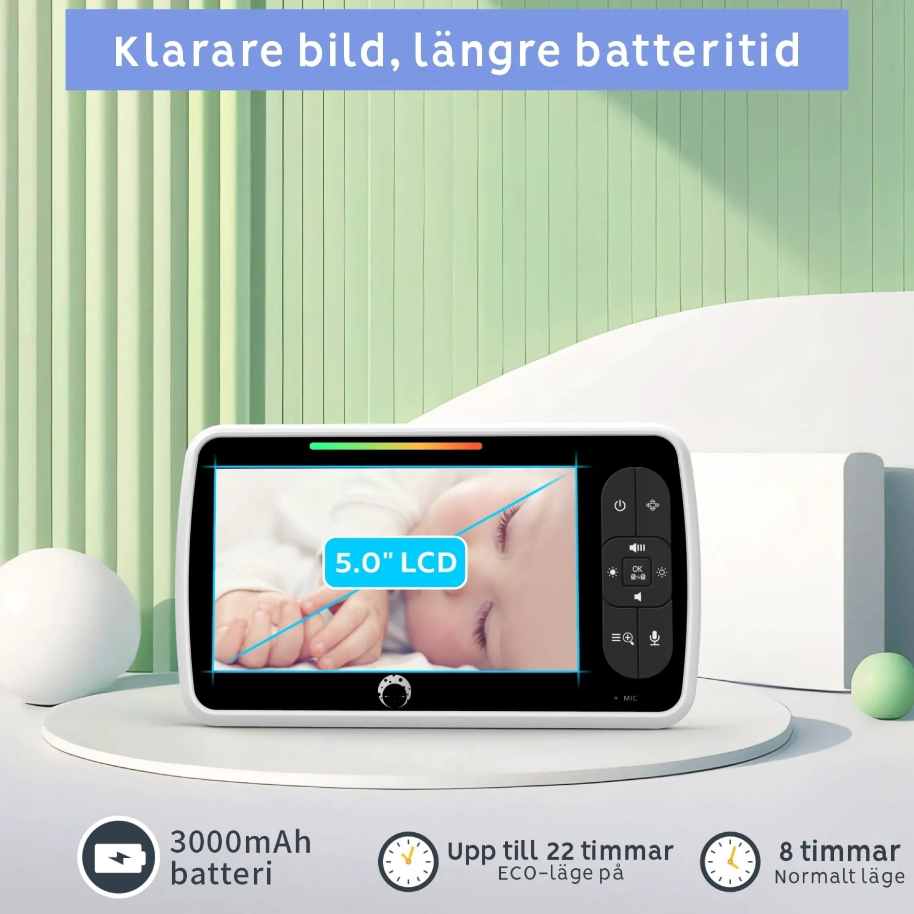 Luna Bambini Baby Prestige med 5" färgskärm