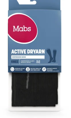 Mabs Comp Active Dryarn Knee Stödstrumpor Black M