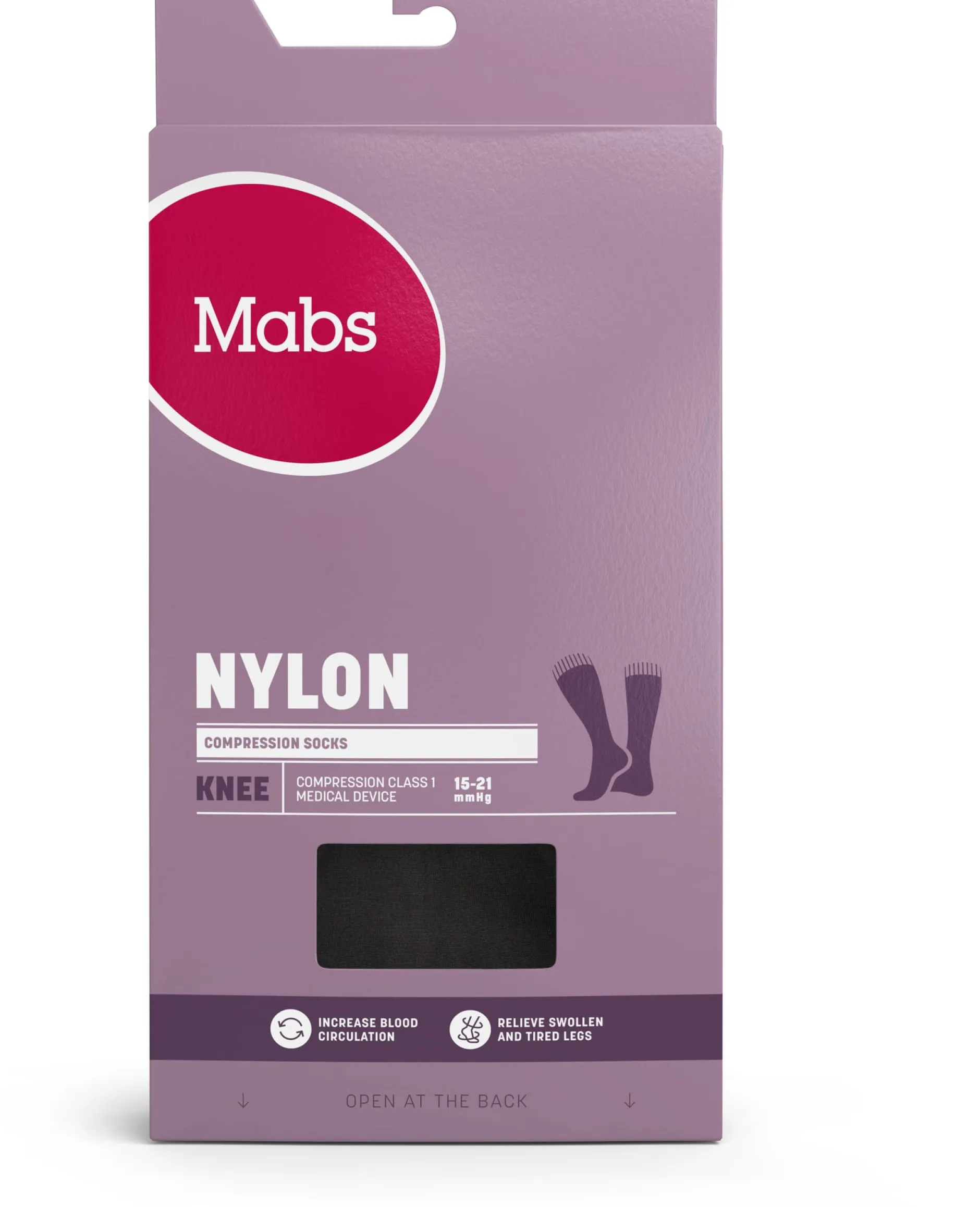 Mabs Nylon Knee Stödstrumpor Black M