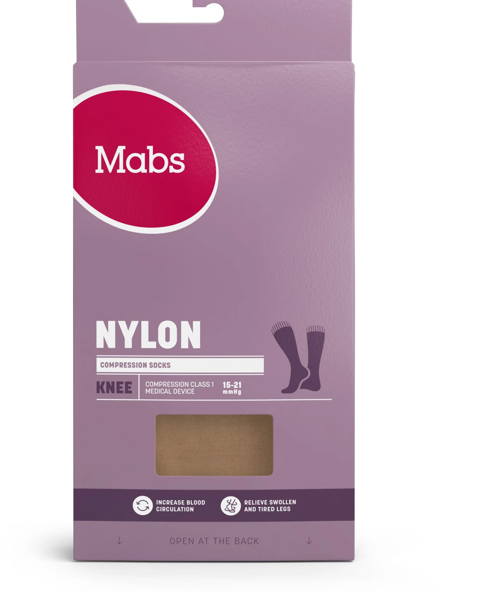 Mabs Nylon Knee Stödstrumpor Tan L