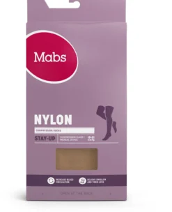Mabs Nylon Stay Up Stödstrumpor Tan L