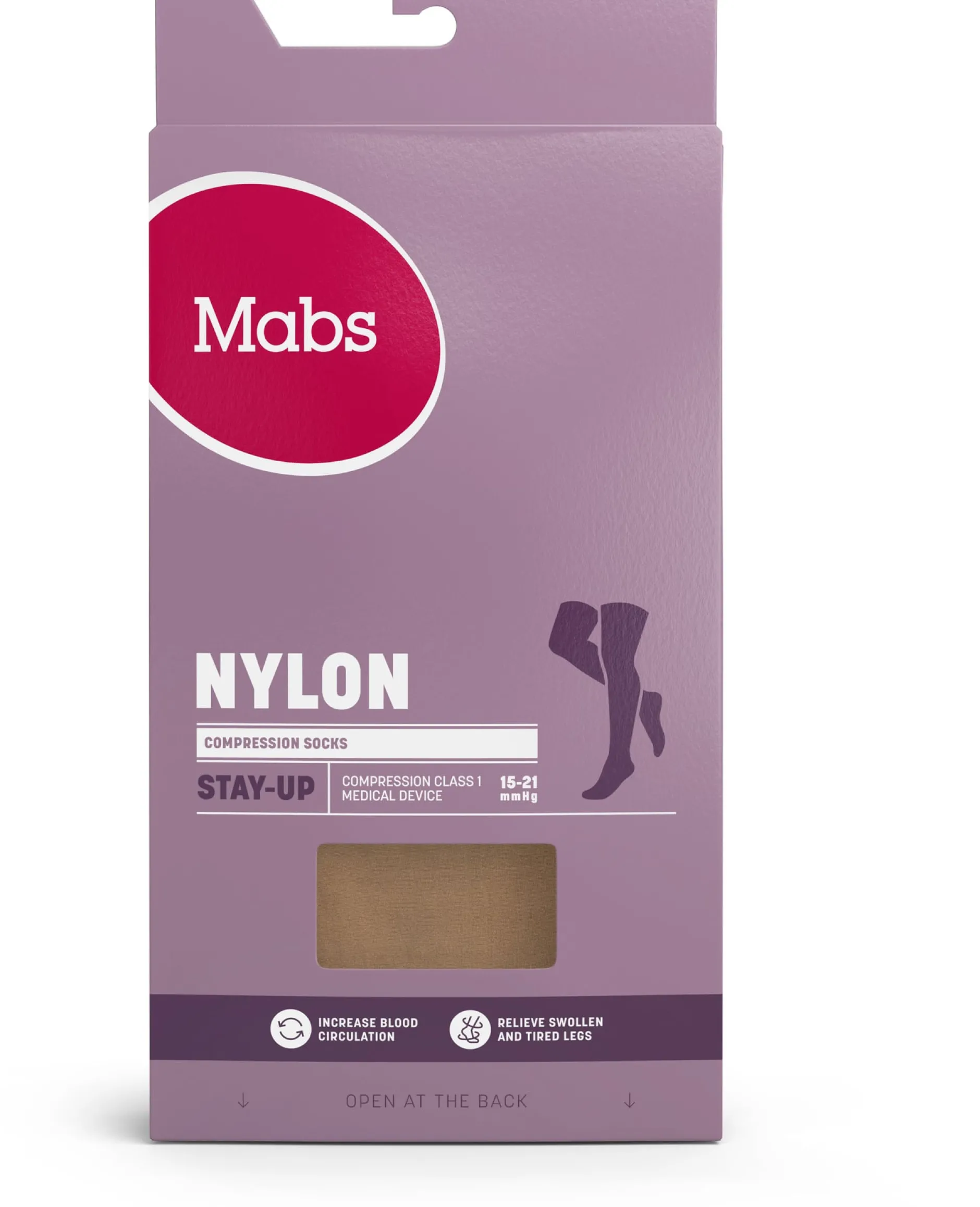 Mabs Nylon Stay Up Stödstrumpor Tan L