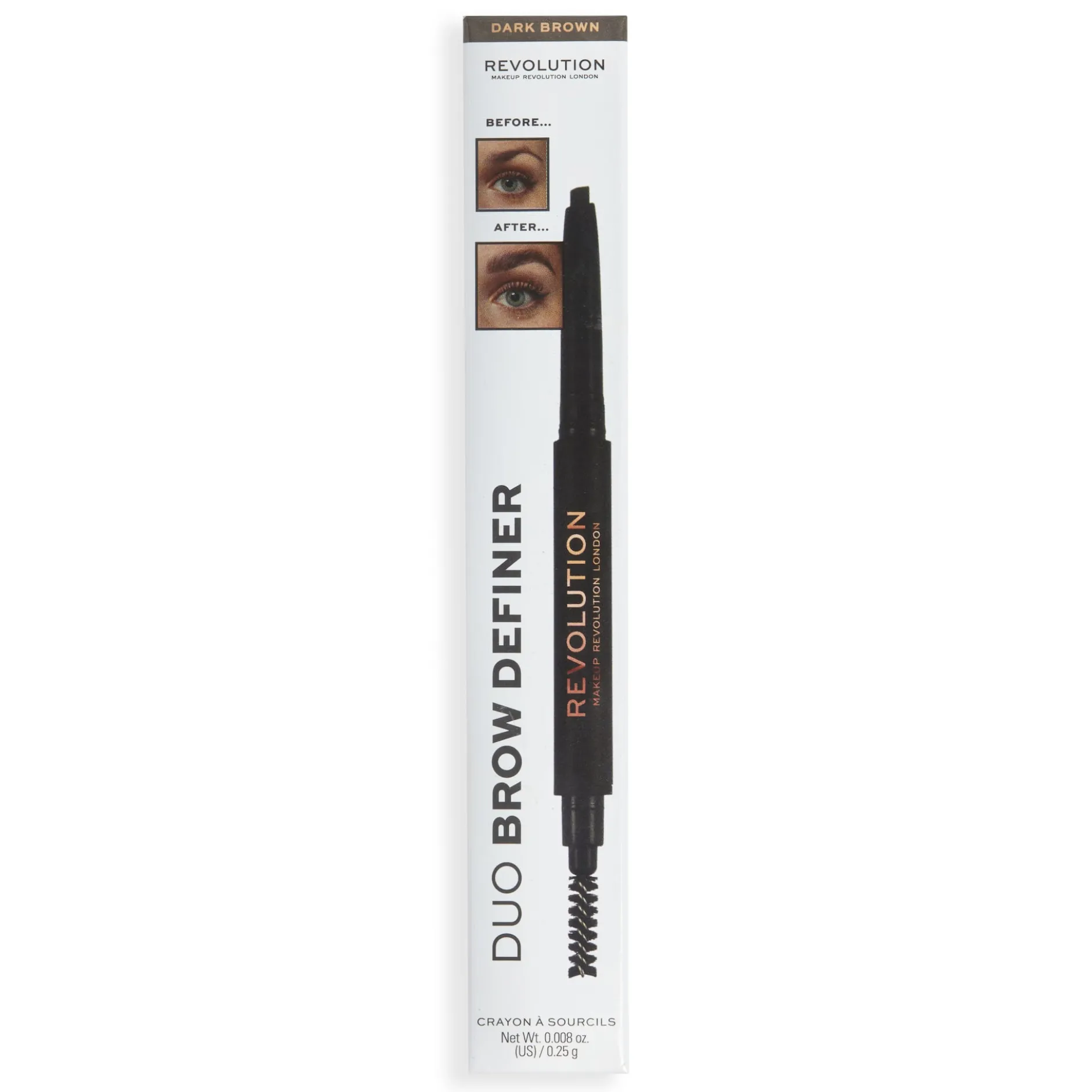Makeup Revolution Duo Brow Definer Pencil Dark Brown 0,25g