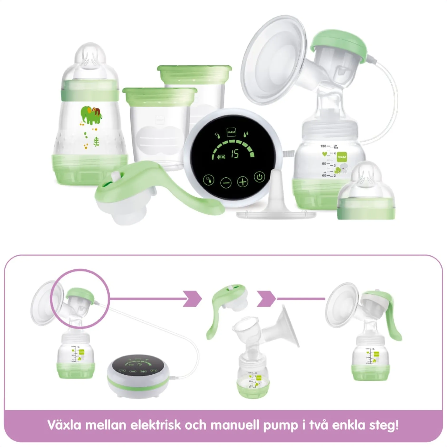MAM 2in1 Elektrisk & Manuell Bröstpump 1 st