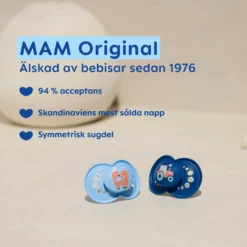MAM Original Night Silk 0-6m Box V Blue 2 st
