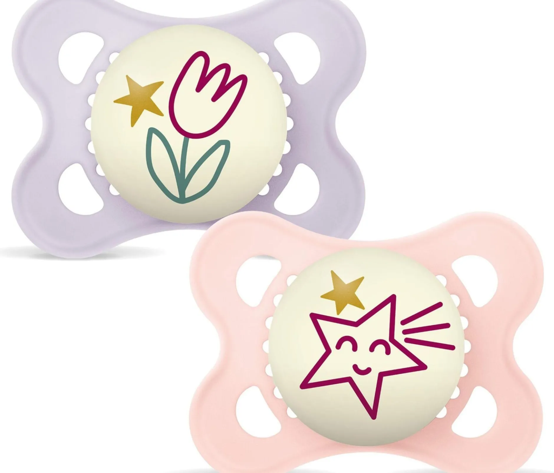 MAM Original Night Silk 0-6m Box V Pink 2 st