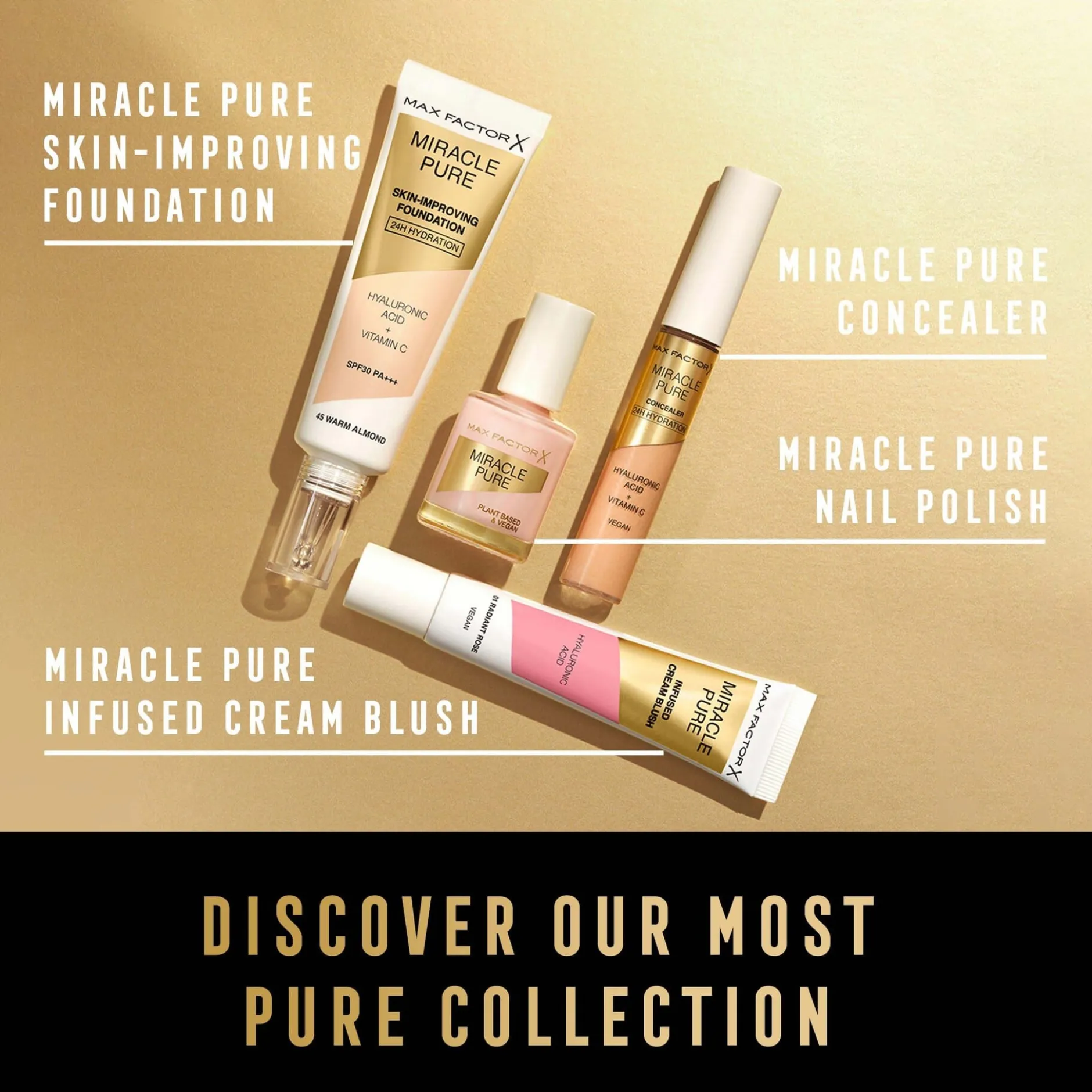 Max Factor Miracle Pure Foundation 45 Warm Almond 30 ml
