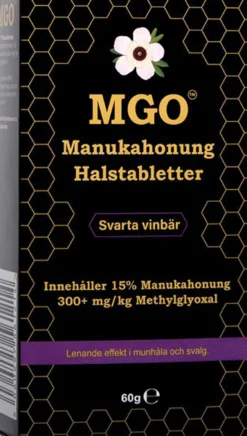 MGO Manukahonung Halstabletter Svarta vinbär 300+ 60g
