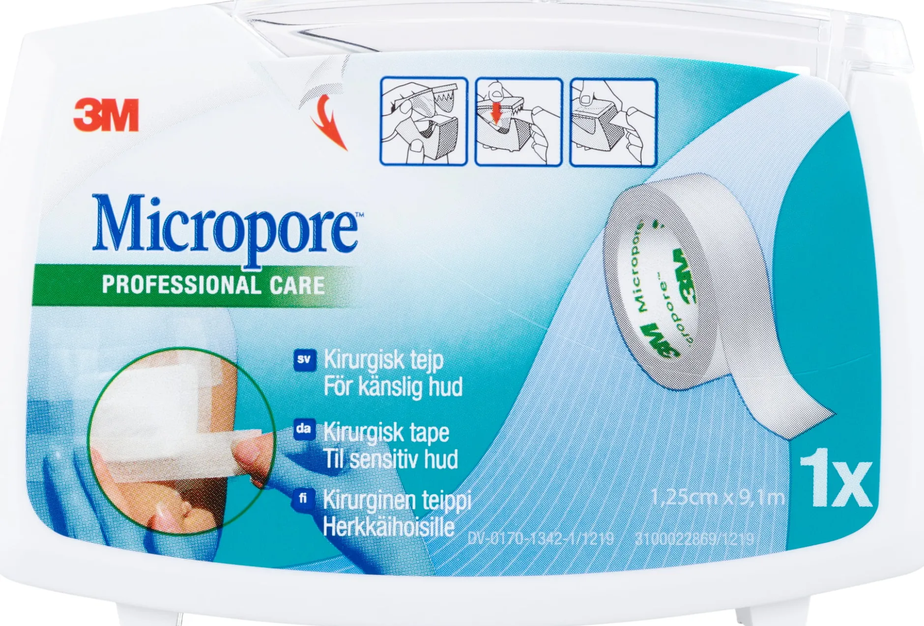 Micropore Kirurgisk Tejp Vit 1,25cm x 9,1m 1 st