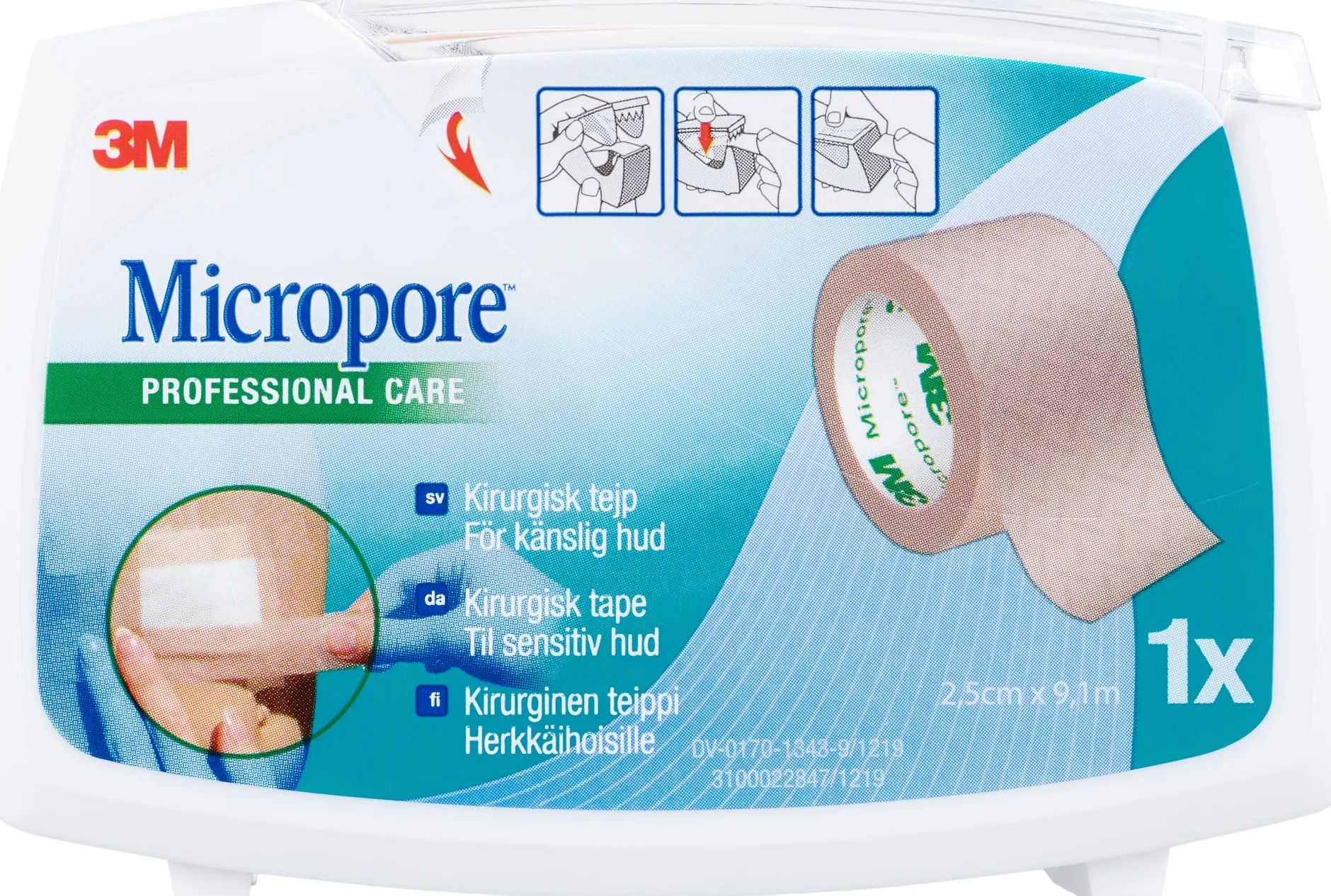 Micropore Kirurgtejp Känslig Hud Brun 2,5cm x 9,1m