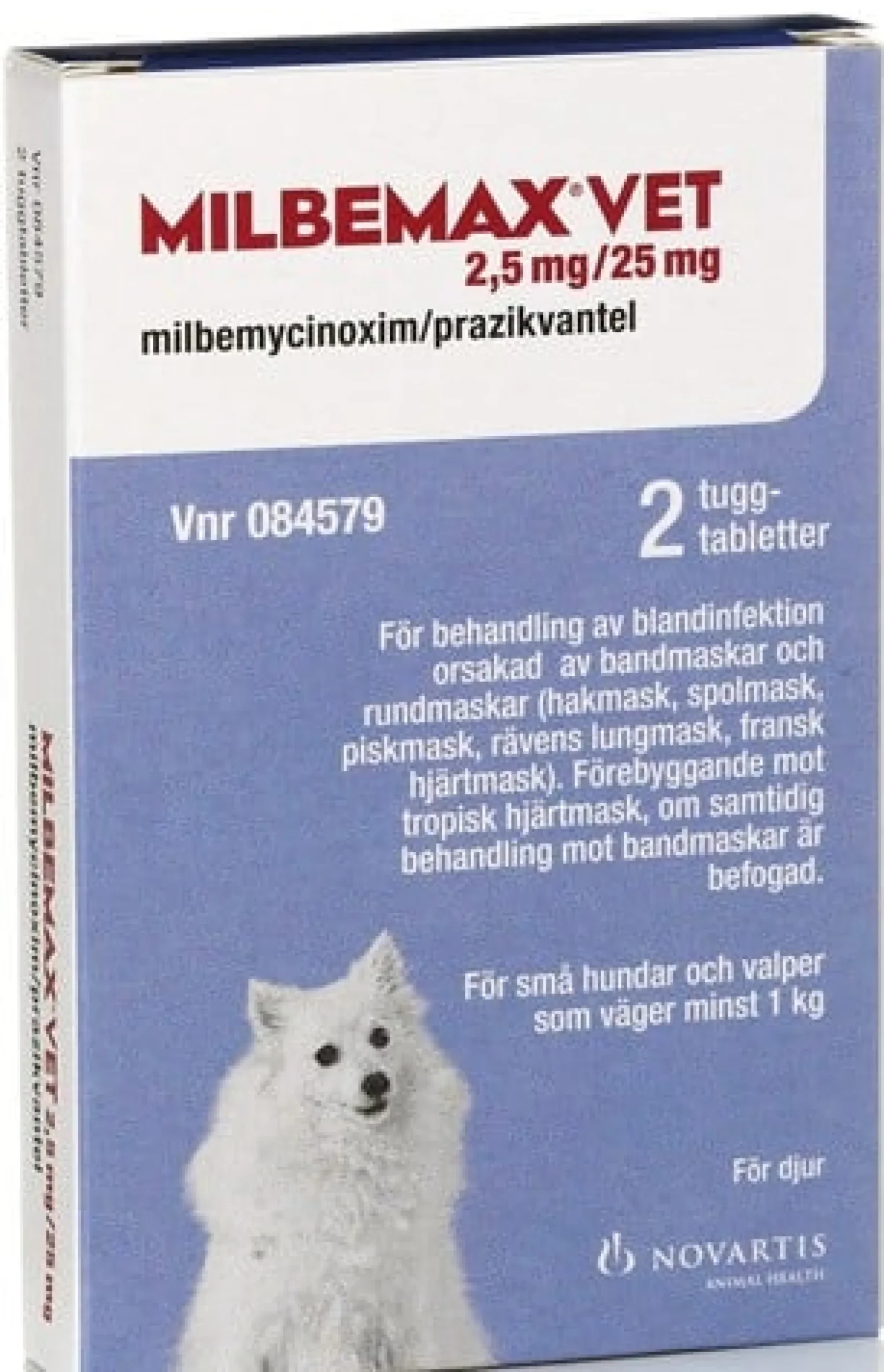 Milbemax Vet. tuggtablett 2,5 mg/25 mg, 2 st