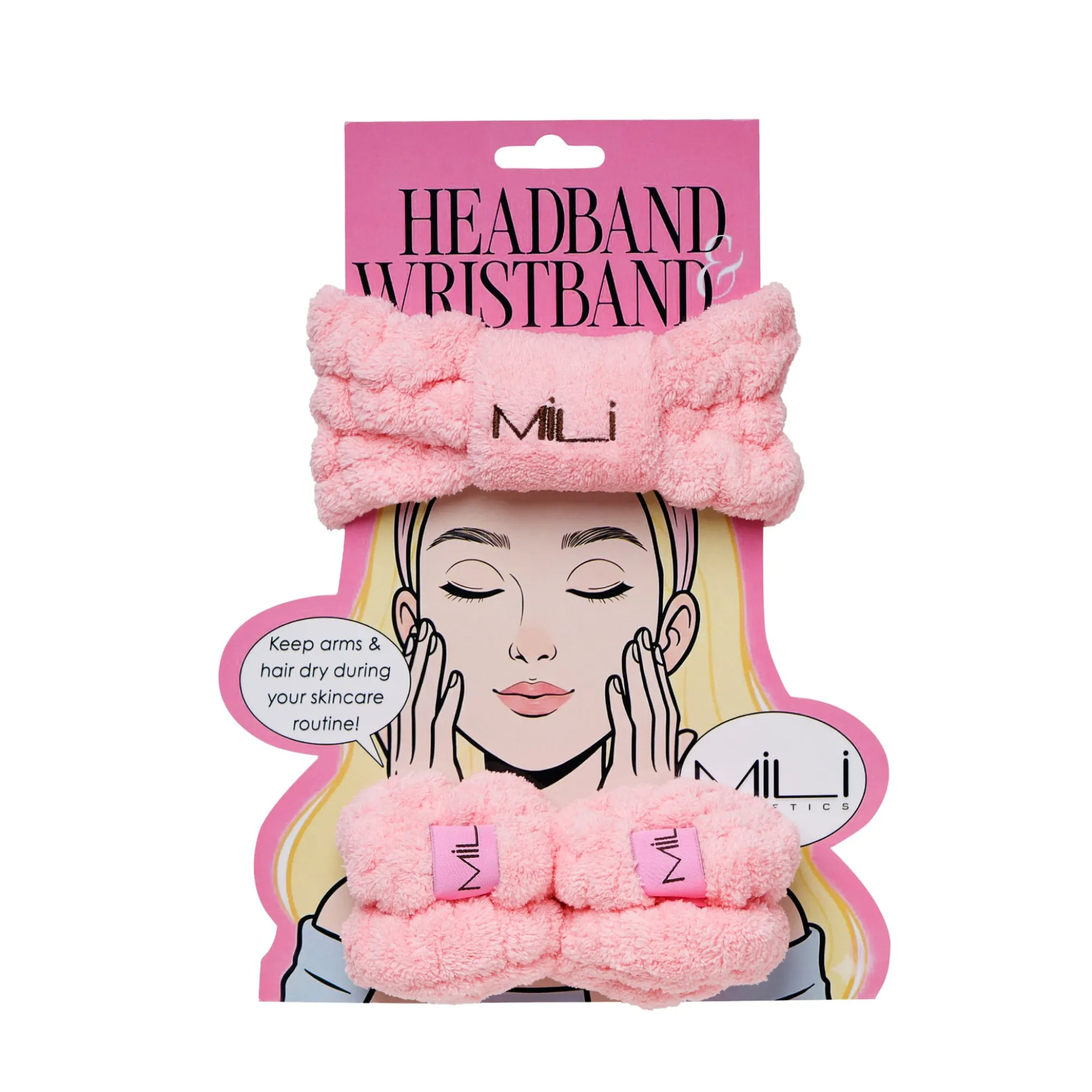 MILI Cosmetics Headband & Wrist Washband Deluxe Set