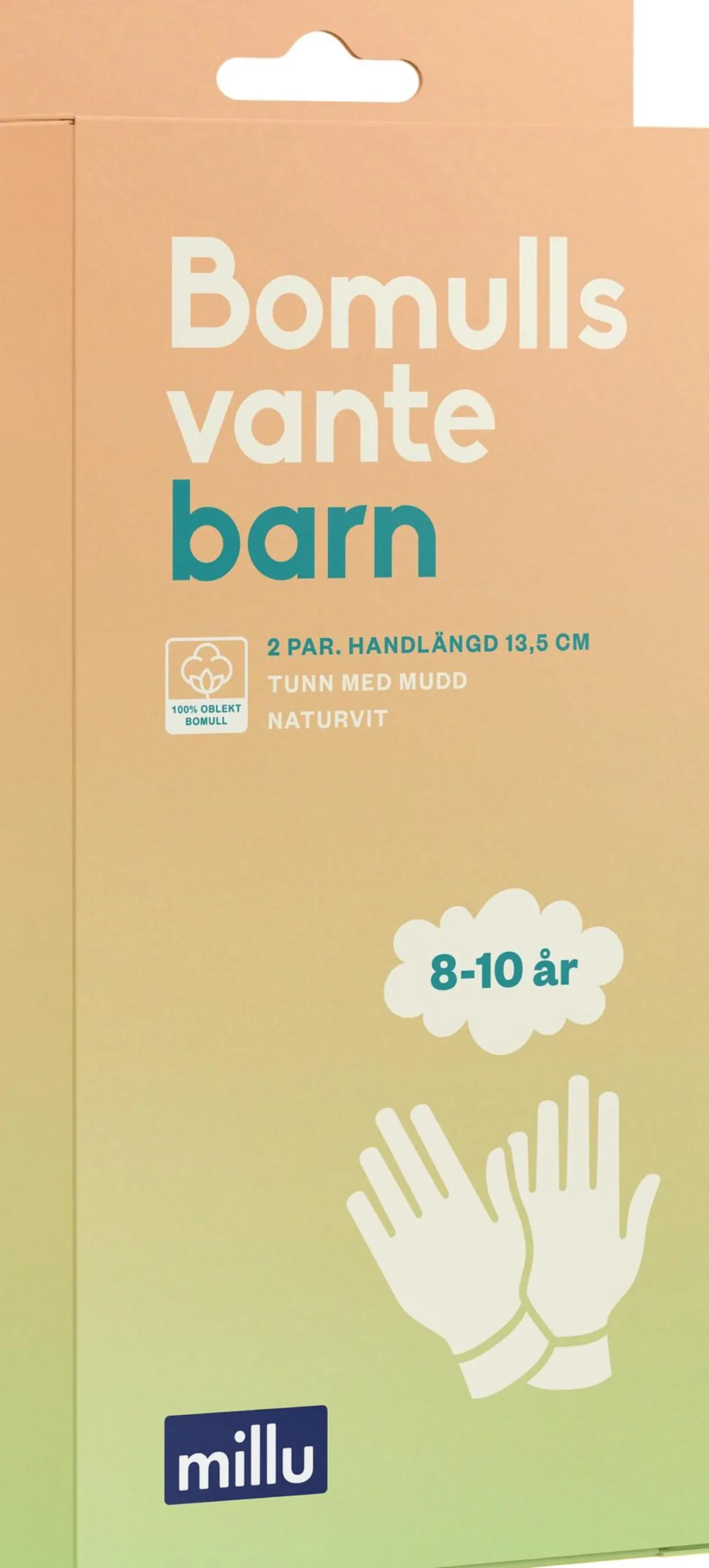 Millu Bomullsvante Barn 8-10 år 2 par