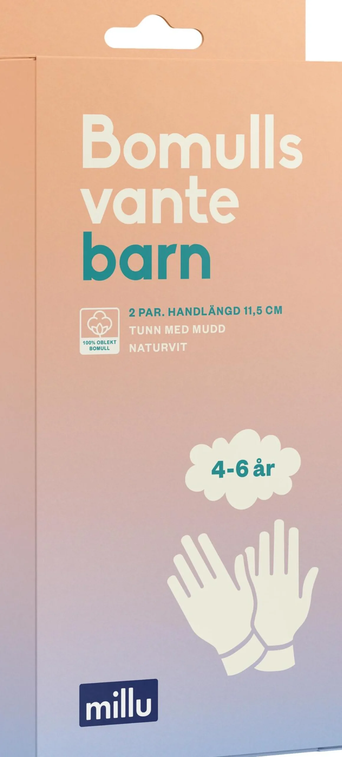 Millu Bomullsvante Barn 4-6 år 2 par