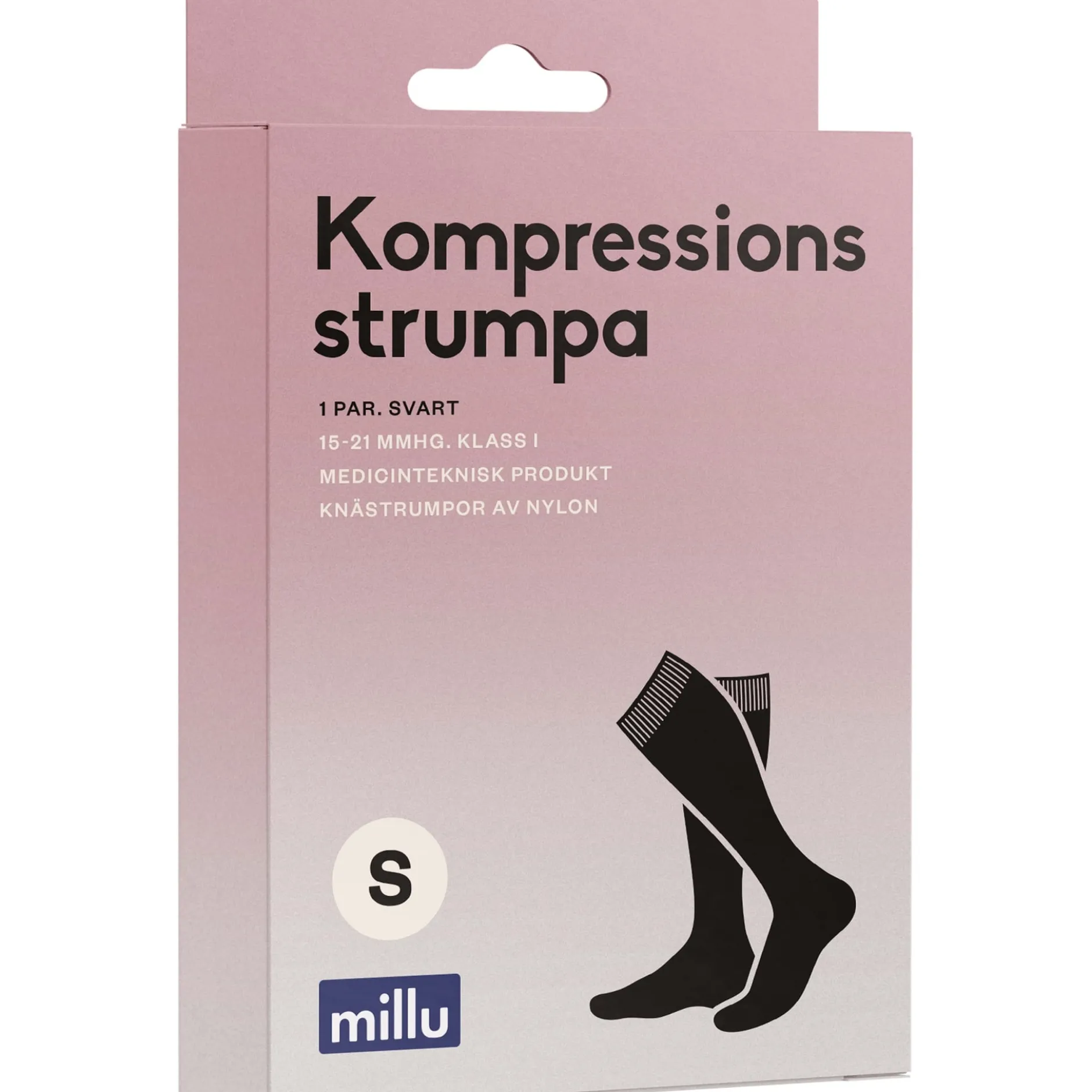 Millu Kompressionsstrumpa Nylon Svart S