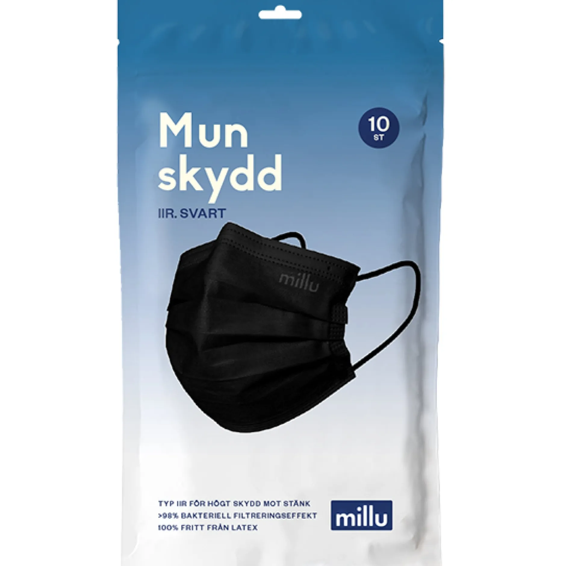 Millu Munskydd IIR Svart 10 st