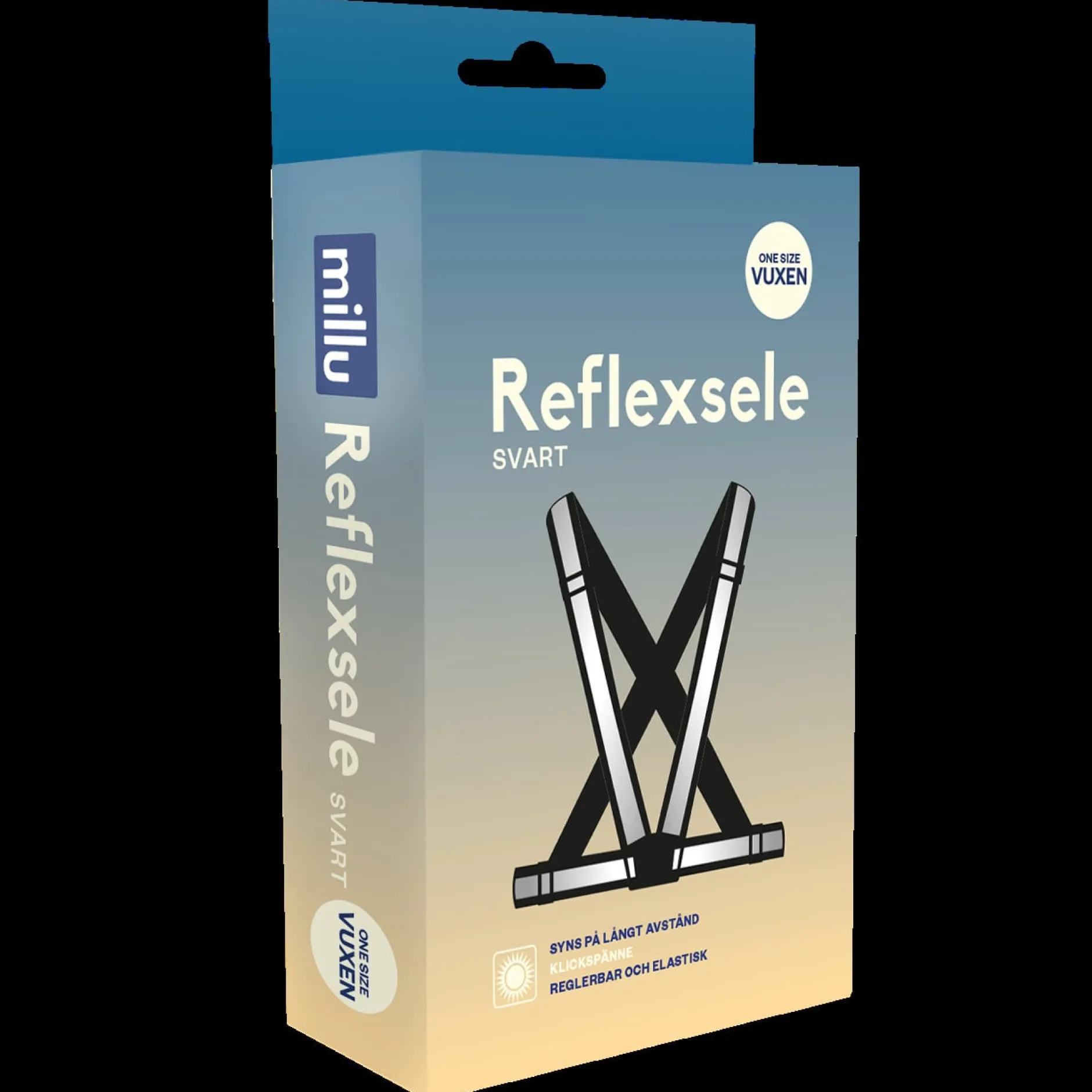 Millu Reflexsele Vuxen Svart One-Size 1 st