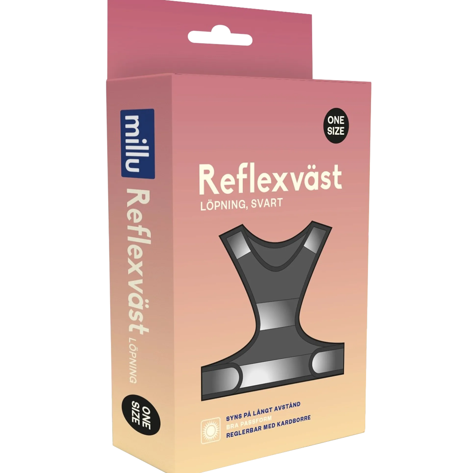 Millu Reflexväst Löpning Svart One-size
