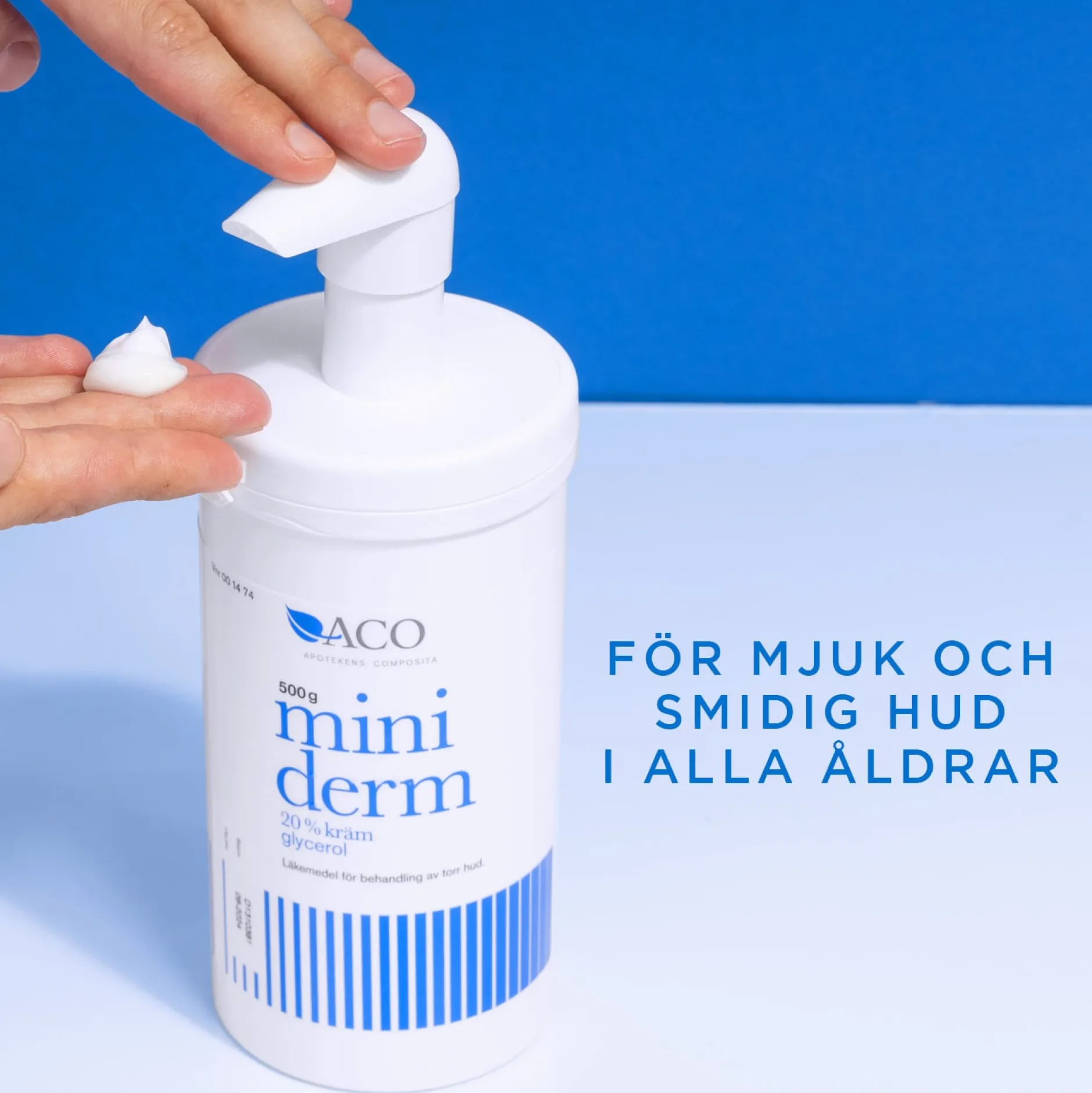 Miniderm Kräm 20% glycerol Torr Hud 500g