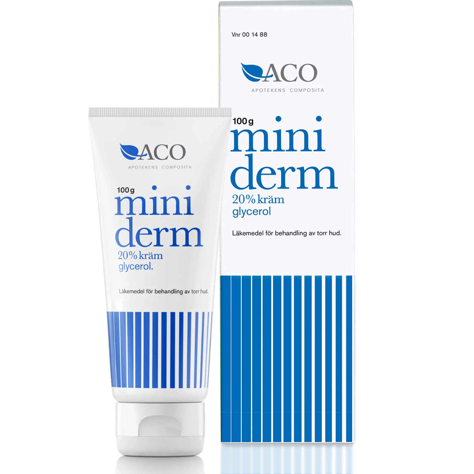 Miniderm Kräm 20% glycerol Torr Hud 100g