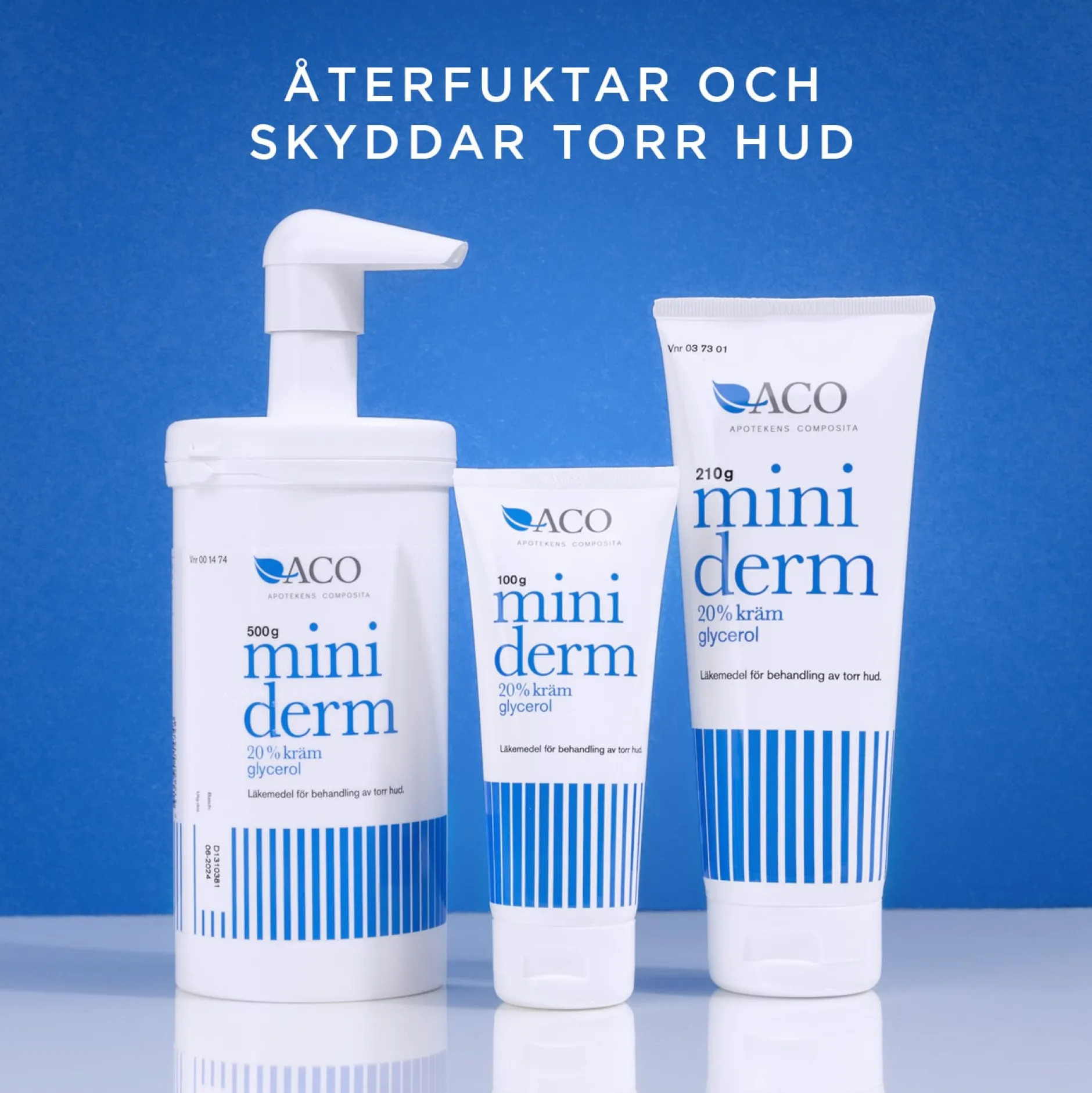 Miniderm Kräm 20% glycerol Torr Hud 100g