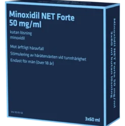 Minoxidil NET Forte 50 mg/ml Kutan Lösning 3 x 60 ml