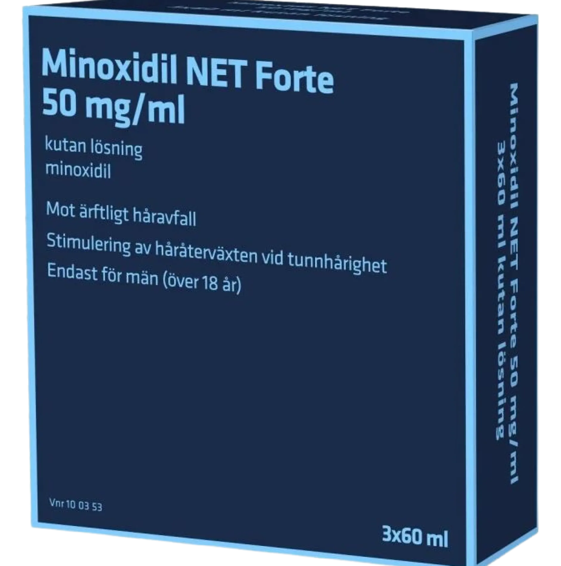 Minoxidil NET Forte 50 mg/ml Kutan Lösning 3 x 60 ml