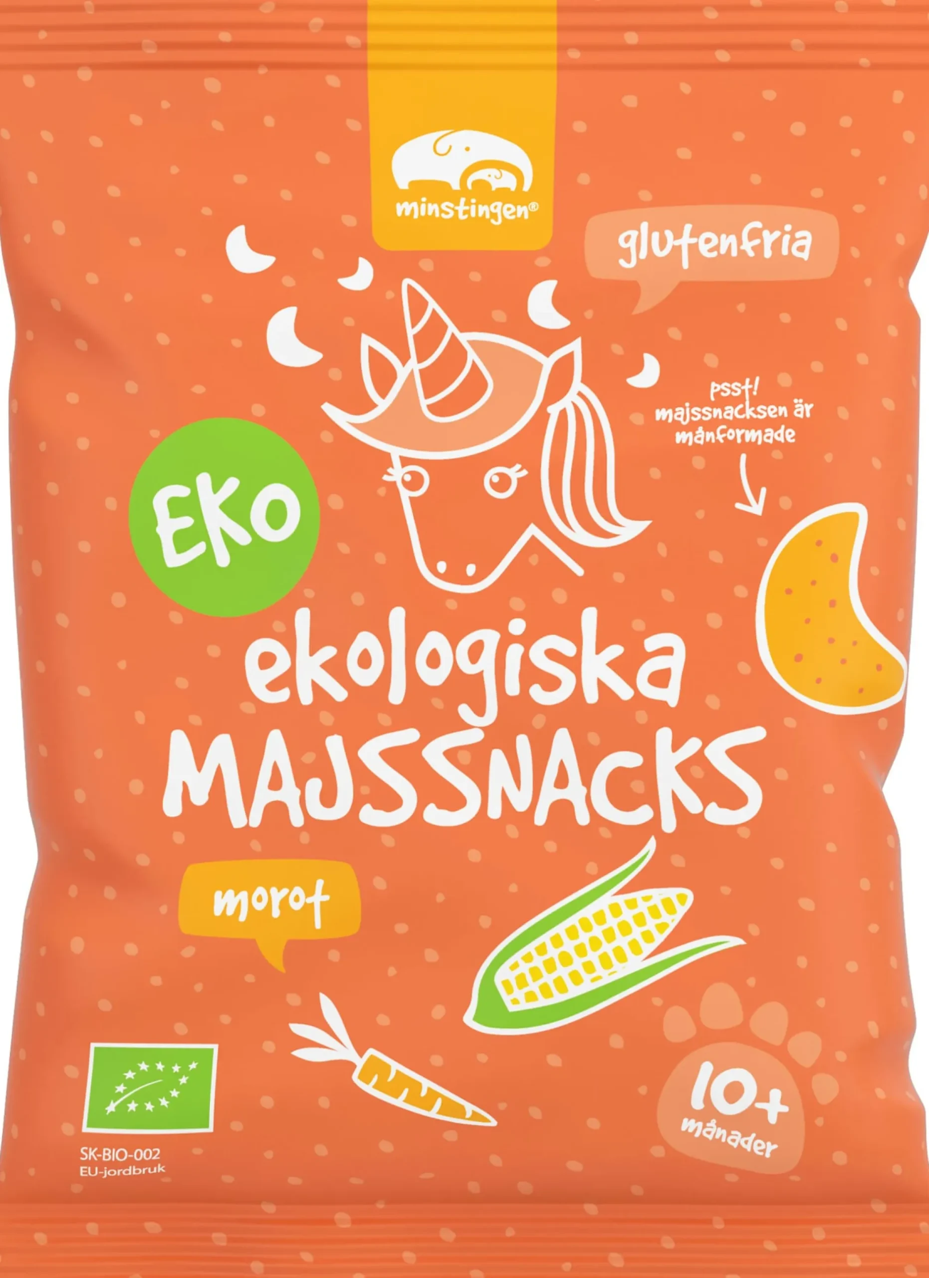 Minstingen Ekologiska Majssnacks Morot 20 g