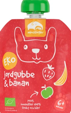 Minstingen Klämpåse banan/jordgubb 90 g
