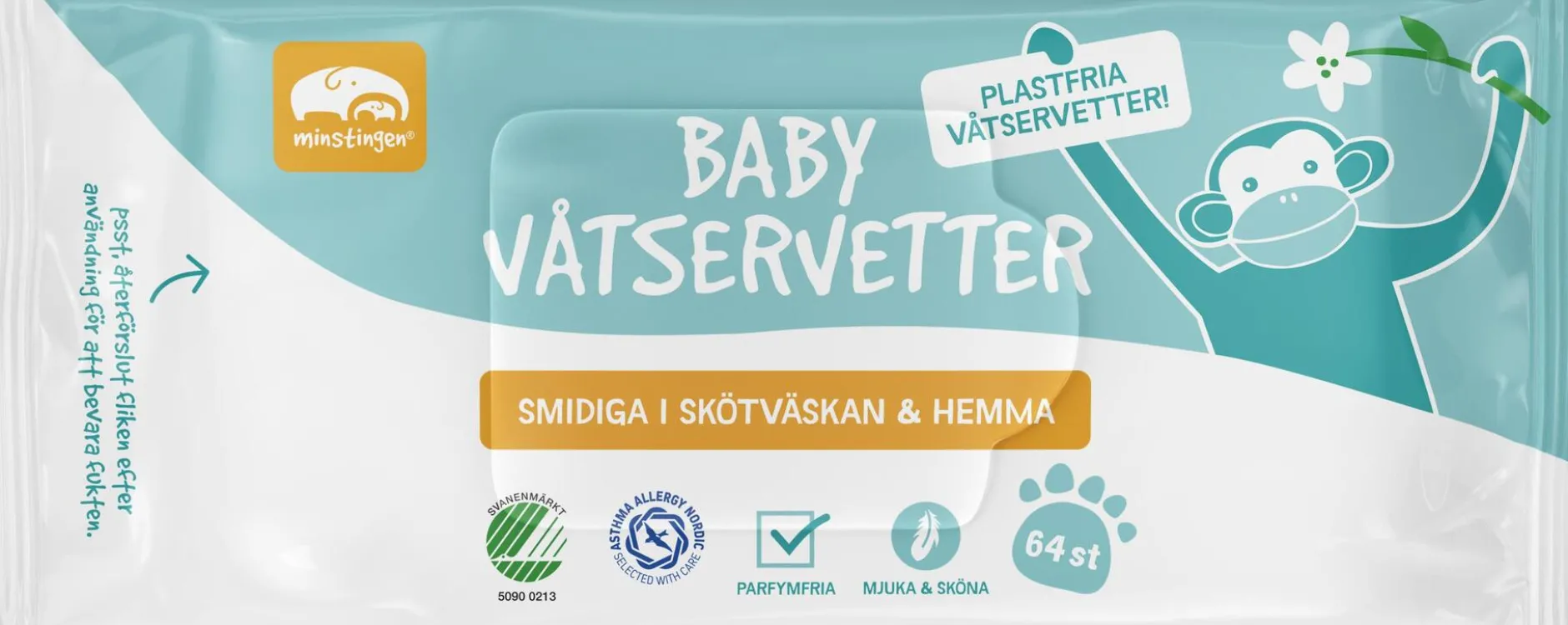 Minstingen Våtservetter Baby 64 st