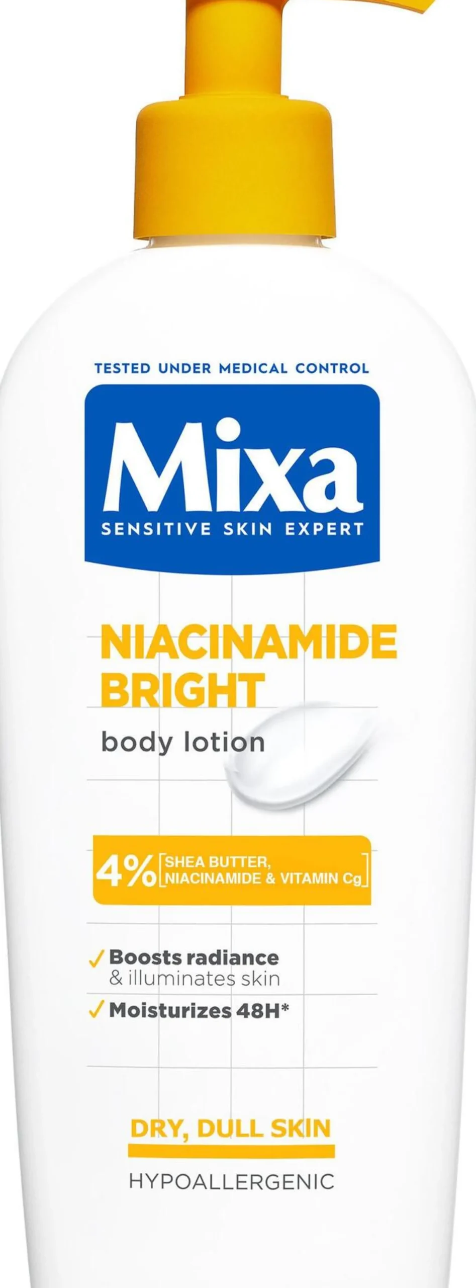 Mixa Niacinamide Bright Kroppslotion för torr & matt hud 250 ml